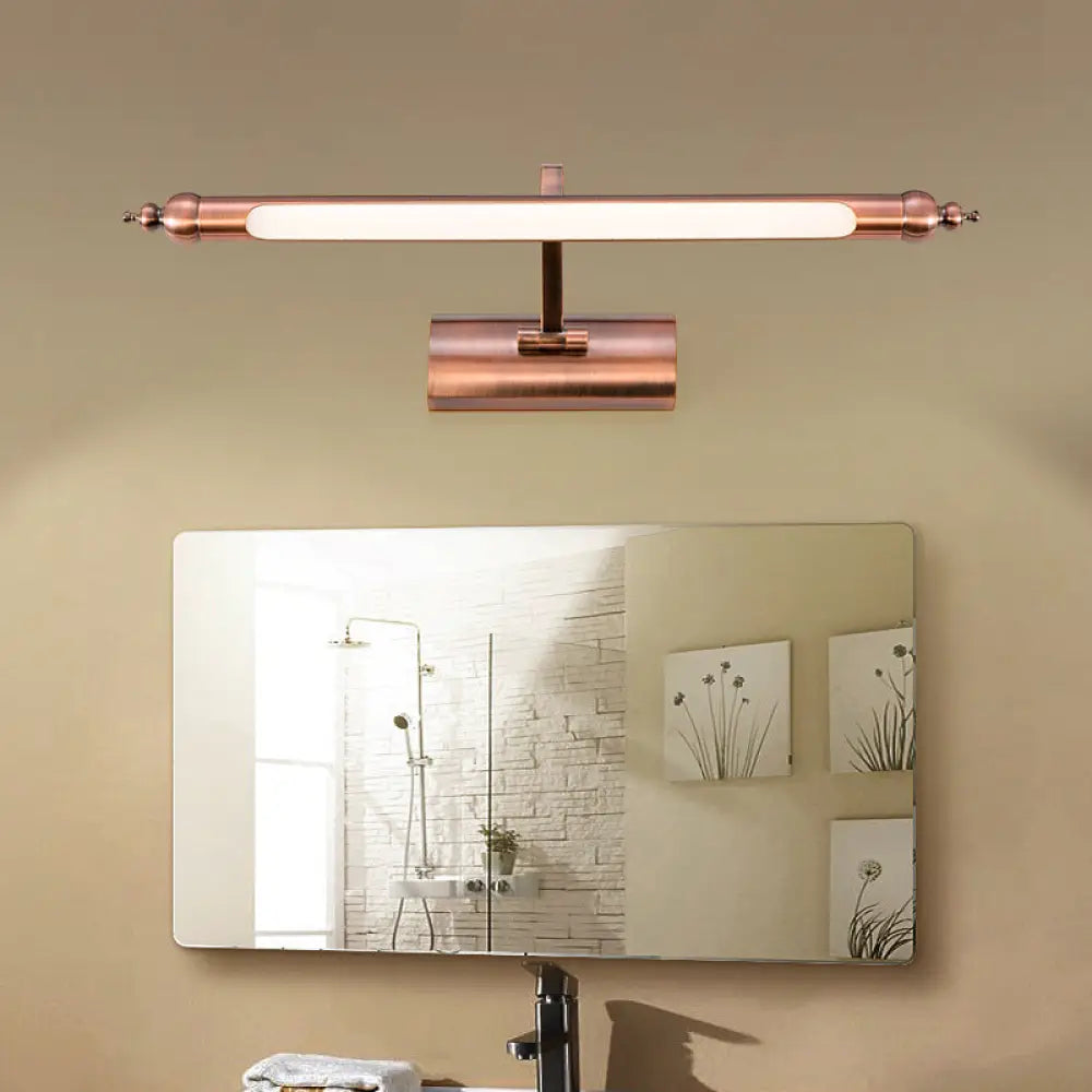 DecorBites™ 18"/22" LED Bathroom Vanity Sconce Light with Linear Metal Shade in Warm/White Lighting - Copper Wall Fixture
