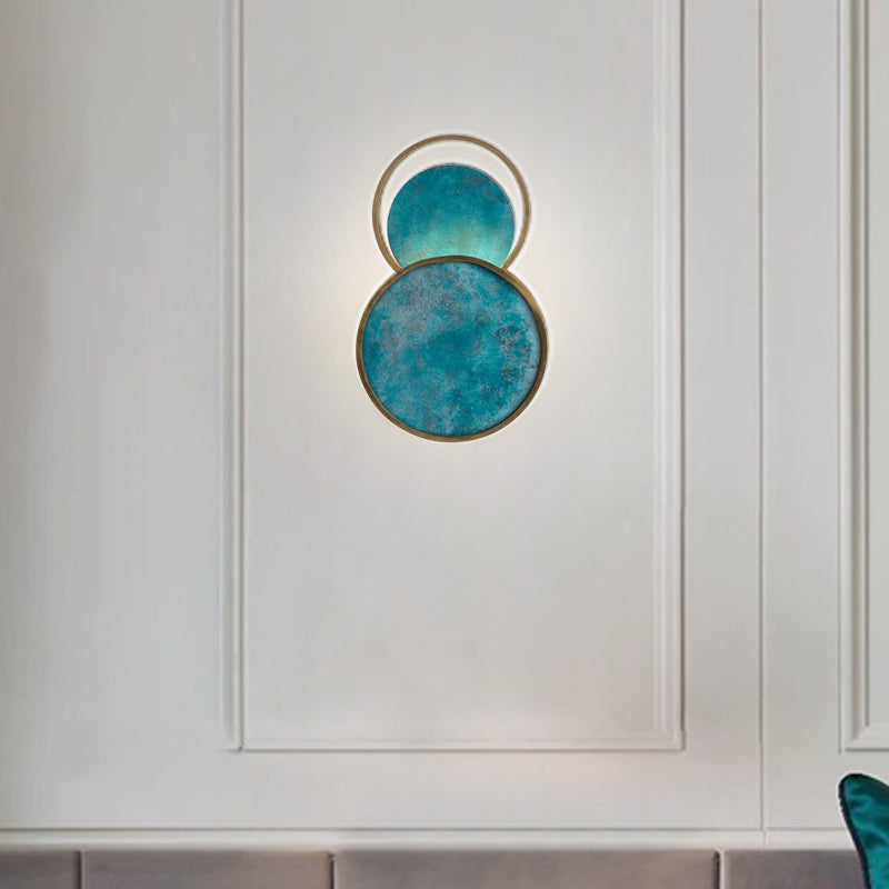 DecorBites™ Gold Metal Wall Lamp with Postmodern Design and 1 Light for Living Rooms