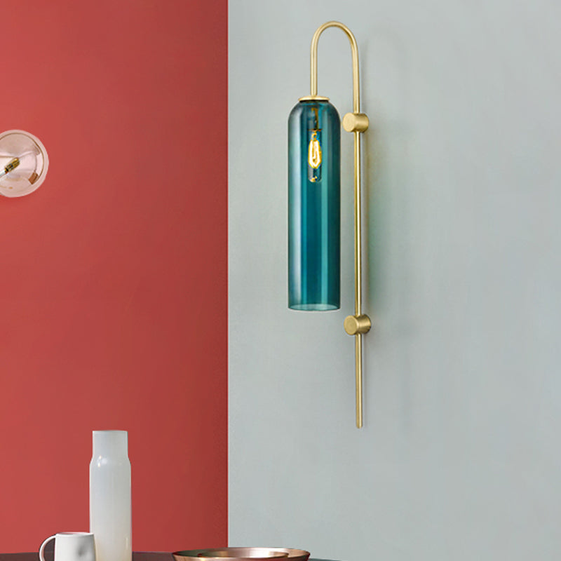 DecorBites™ Gold Metal Wall Lamp with Postmodern Design and 1 Light for Living Rooms