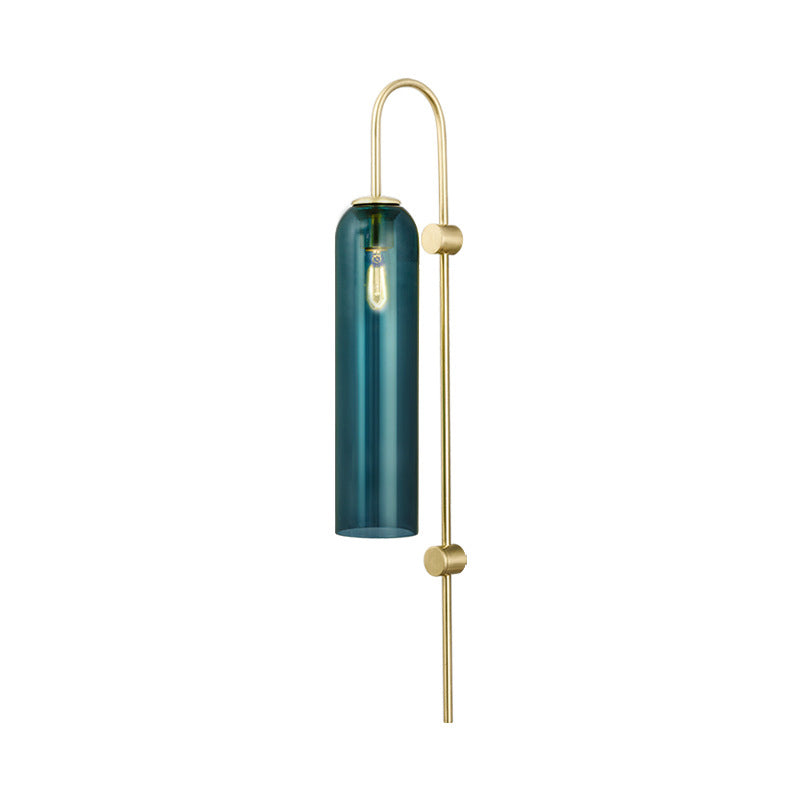 DecorBites™ Gold Metal Wall Lamp with Postmodern Design and 1 Light for Living Rooms