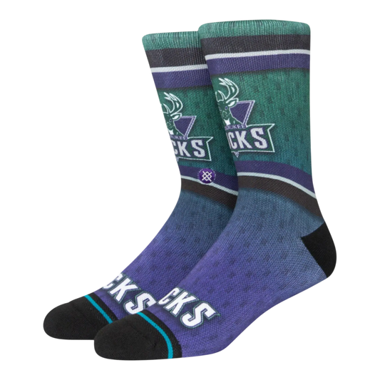 Stance x NBA Milwaukee Bucks Fader Men Crew Socks Forest
