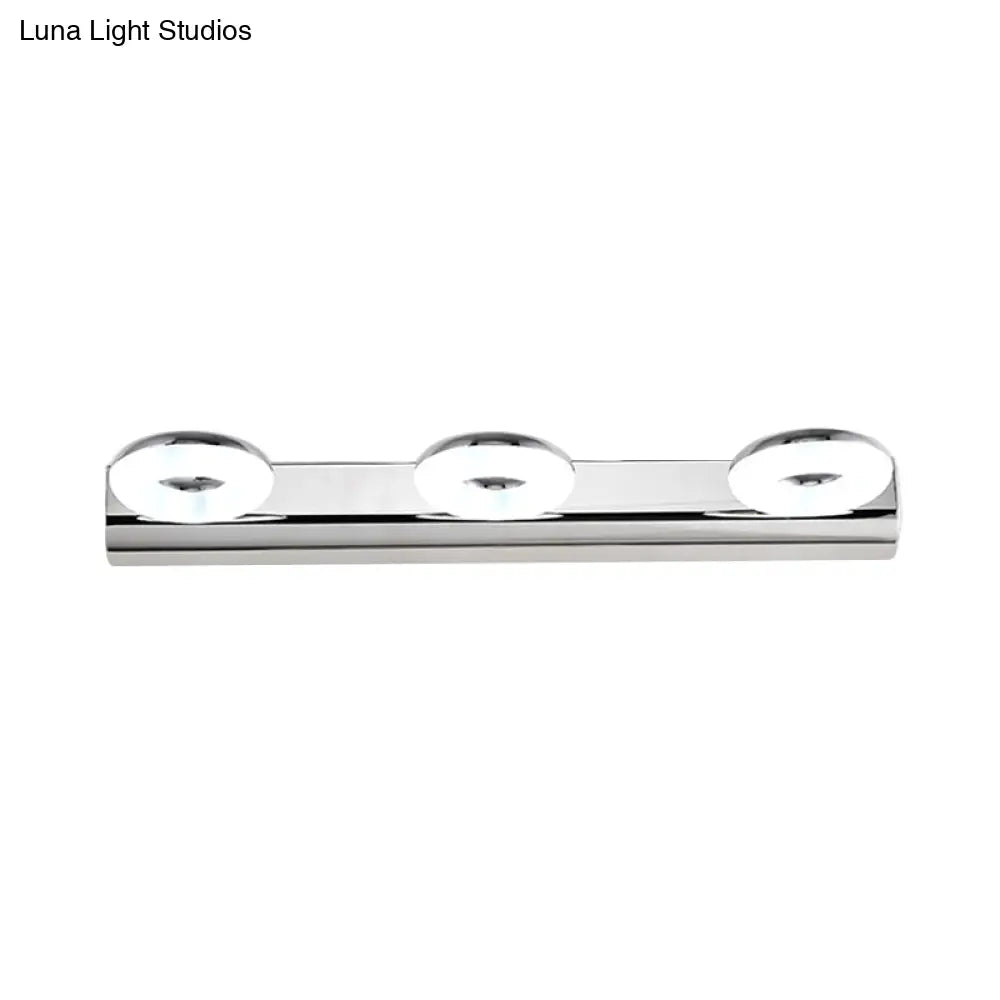 DecorBites™ 2/3 Head Bathroom Wall Vanity Light with Acrylic Shade - Silver Finish, Warm/White Lighting