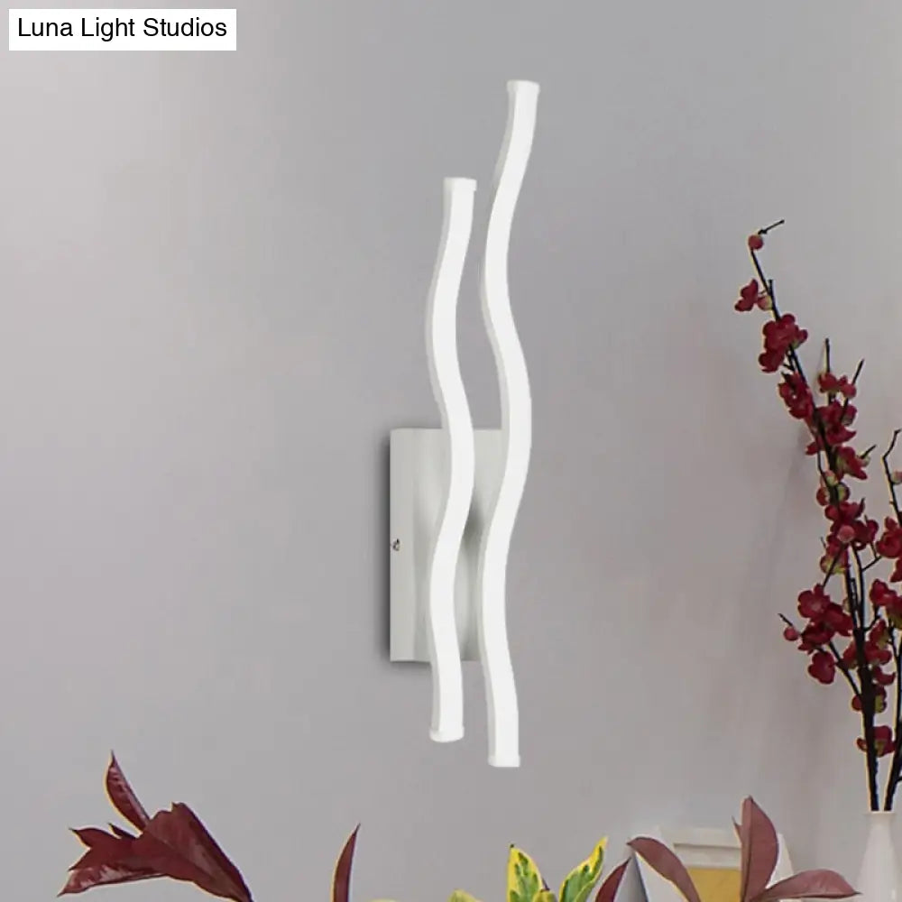 DecorBites™ 2-Waving Acrylic Linear Sconce – LED Wall Lamp Fixture with Warm/White Light