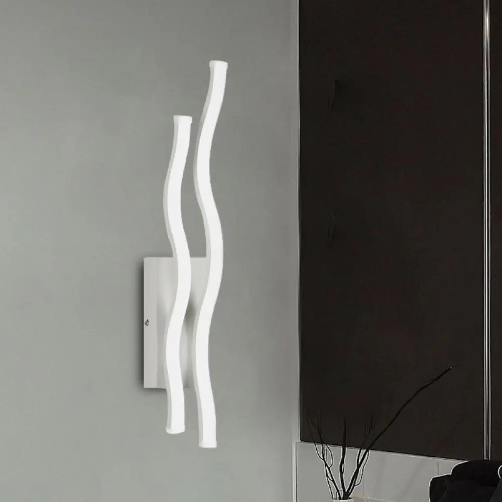 DecorBites™ 2-Waving Acrylic Linear Sconce – LED Wall Lamp Fixture with Warm/White Light
