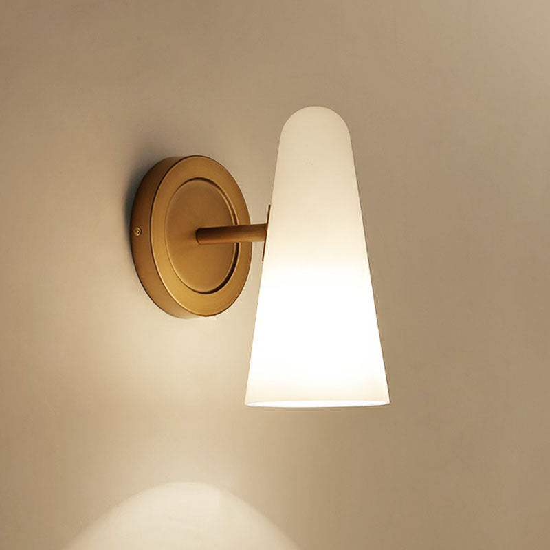 DecorBites™ Minimalist Gold Wall Sconce Light for Living Room with Frosted Glass Shade