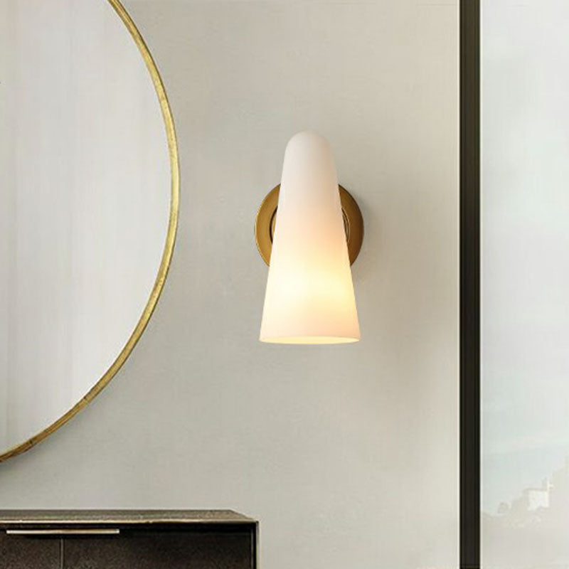 DecorBites™ Minimalist Gold Wall Sconce Light for Living Room with Frosted Glass Shade