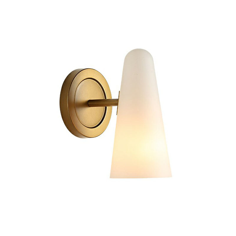 DecorBites™ Minimalist Gold Wall Sconce Light for Living Room with Frosted Glass Shade