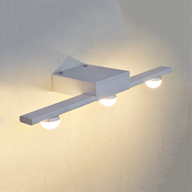DecorBites™ Modern Black/White Linear Vanity Light Fixture - 3 Lights - Metal Wall Lighting - Warm/White Light - Over Mirror