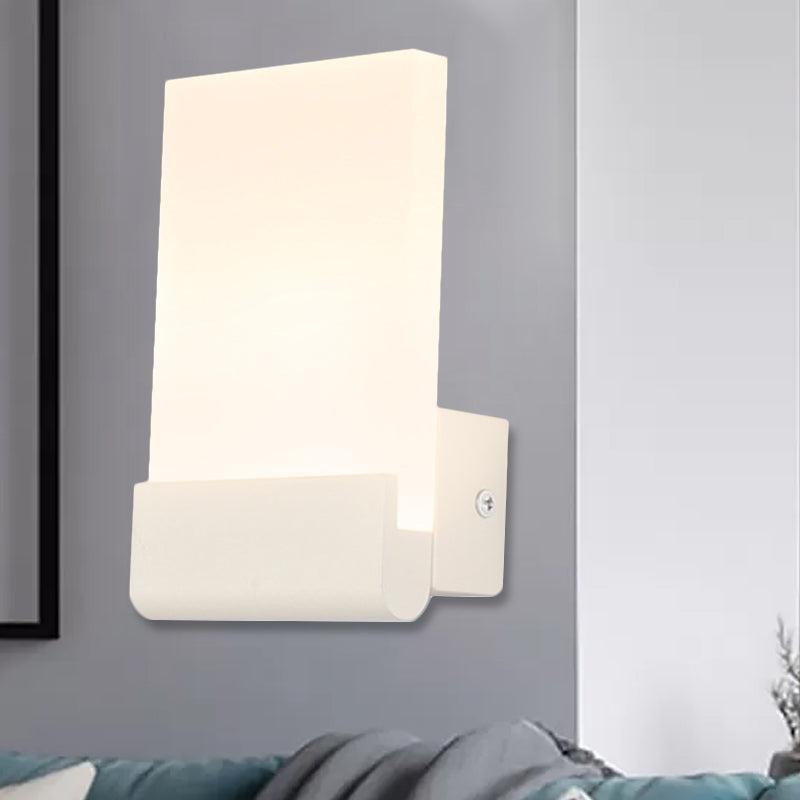 DecorBites™ 4" Wide Acrylic LED Sconce Light - Black/White Cuboid Design with Warm/White Lighting Options