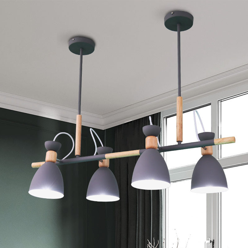 DecorBites™ Nordic 4-Light Bell Metal Island Ceiling Hang Light - Adjustable for Dining Room