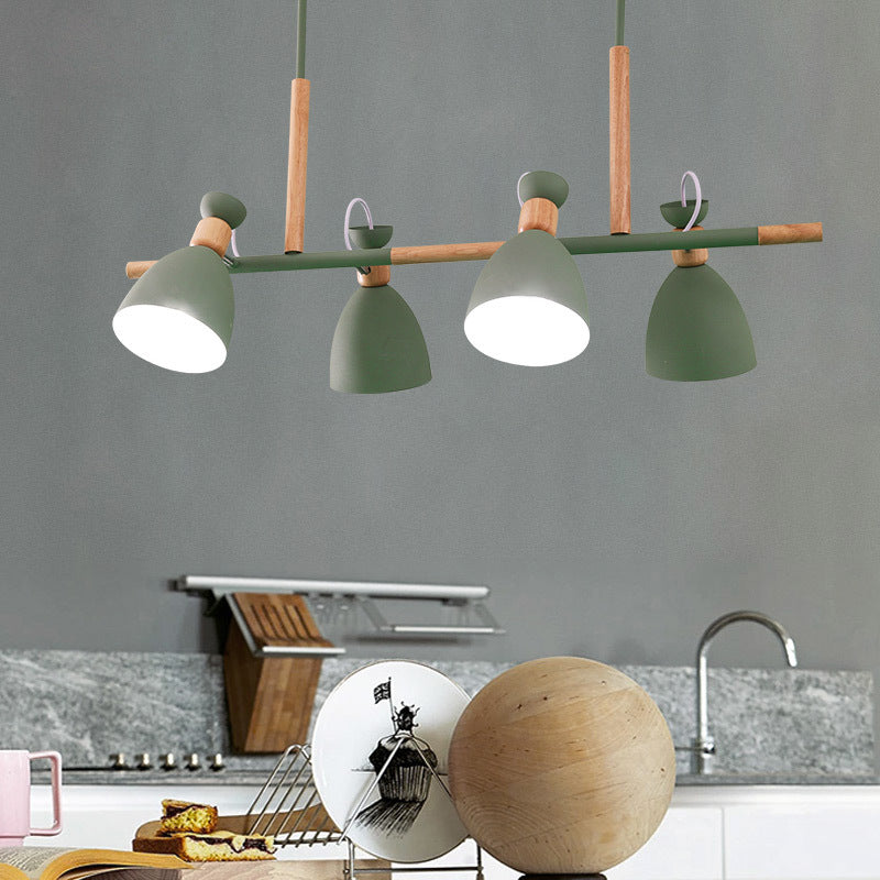 DecorBites™ Nordic 4-Light Bell Metal Island Ceiling Hang Light - Adjustable for Dining Room