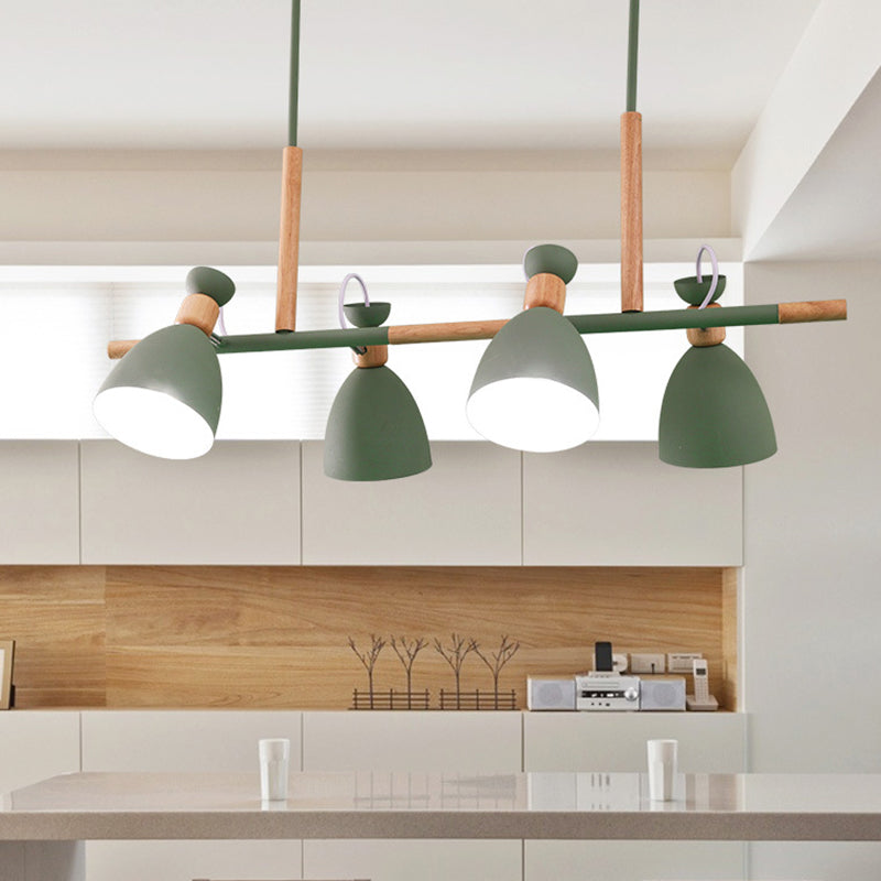 DecorBites™ Nordic 4-Light Bell Metal Island Ceiling Hang Light - Adjustable for Dining Room