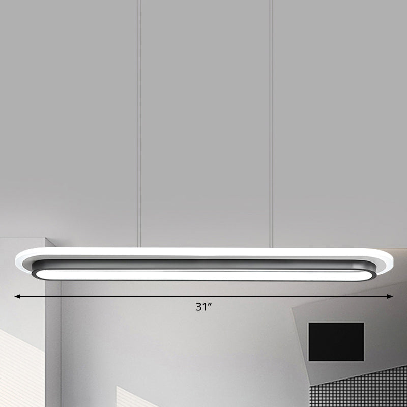DecorBites™ Nordic Style Black & White Elliptical Island LED Suspension Lamp - Modern Acrylic Lighting for Table