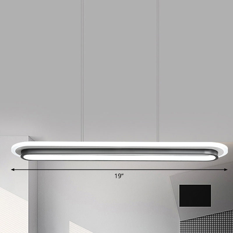 DecorBites™ Nordic Style Black & White Elliptical Island LED Suspension Lamp - Modern Acrylic Lighting for Table