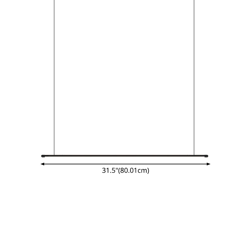 DecorBites™ Sleek LED Pendant Lamp for Kitchen Bar Island - Minimalist Thin Rod Design, Metal Construction, Black Finish