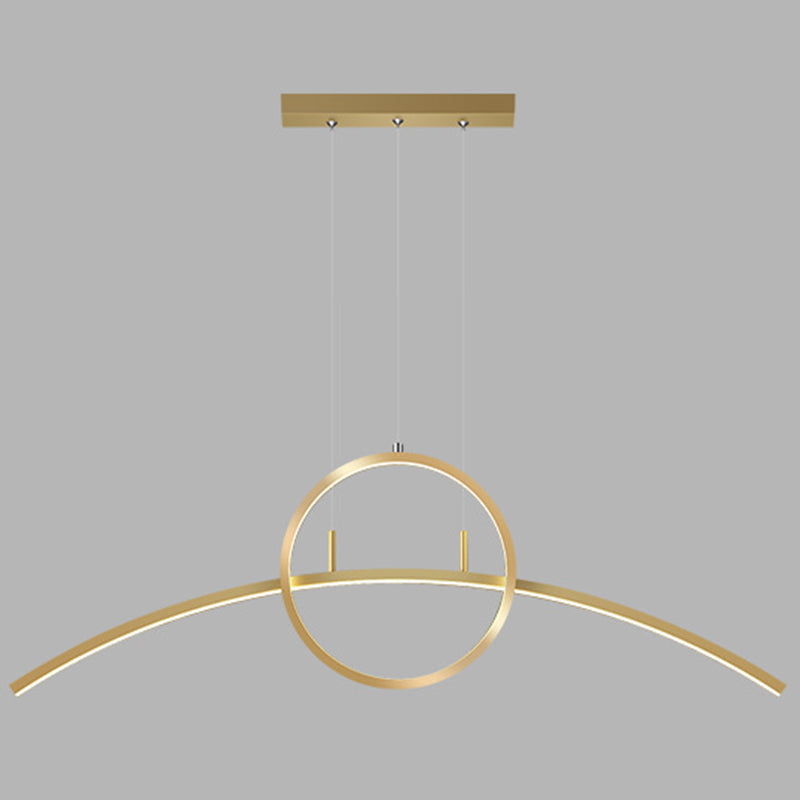 DecorBites™ Modern LED Pendant Light Fixture: Circle and Linear Design with Metal Hanging