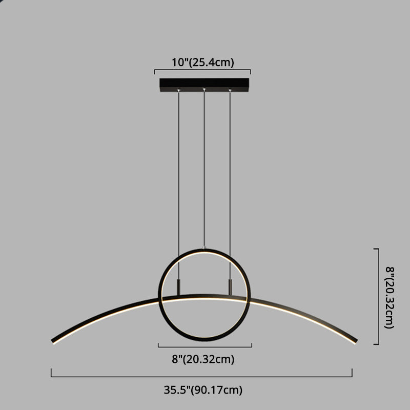 DecorBites™ Modern LED Pendant Light Fixture: Circle and Linear Design with Metal Hanging