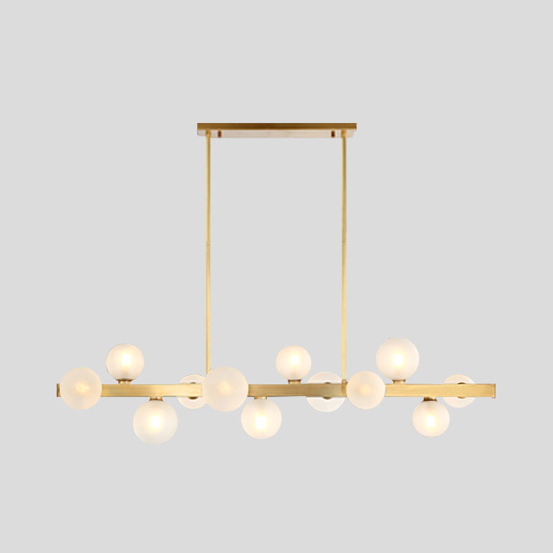 DecorBites™ Gold Simplicity Globe Pendant Lamp: Frosted Glass Dining Room Island Lighting