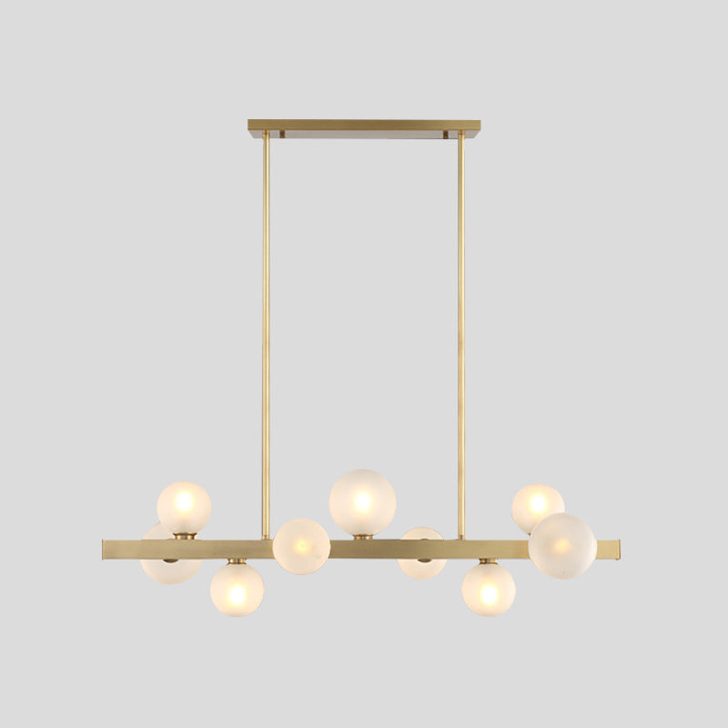 DecorBites™ Gold Simplicity Globe Pendant Lamp: Frosted Glass Dining Room Island Lighting