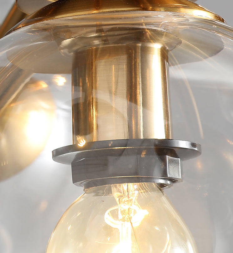 DecorBites™ Mid-Century Gold Island Pendant Light - 8 Lights, Spherical Glass, Perfect for Dining Table