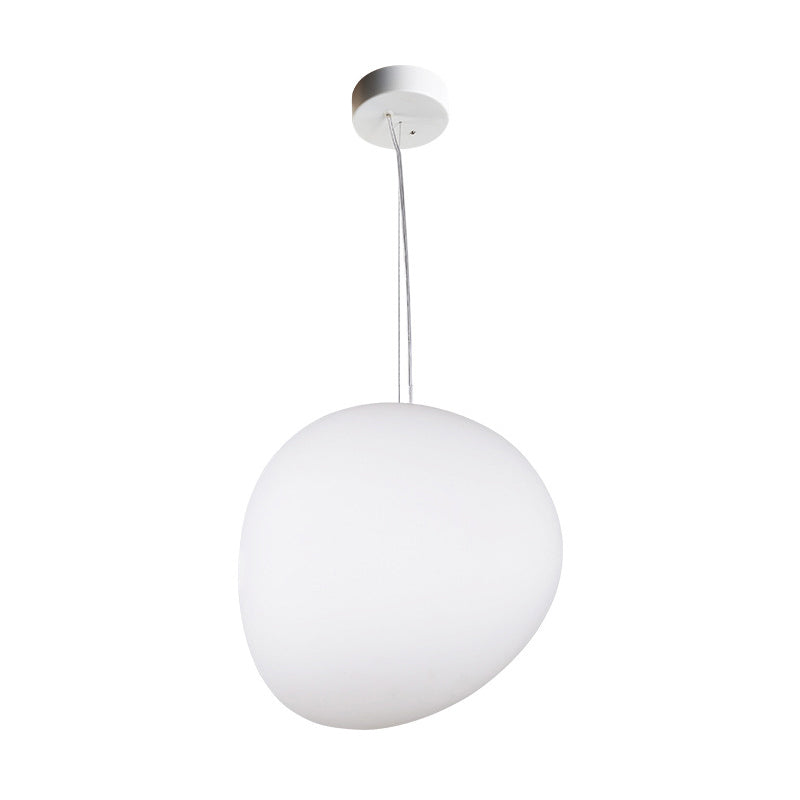 DecorBites™ White Glass Oval Ceiling Pendant Light - 6"/9"/12.5" Wide - Simple Style - 1 Light Hanging Lamp Kit