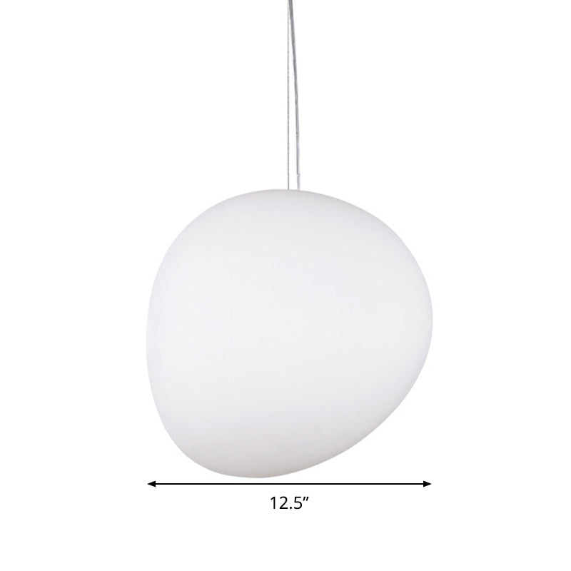DecorBites™ White Glass Oval Ceiling Pendant Light - 6"/9"/12.5" Wide - Simple Style - 1 Light Hanging Lamp Kit