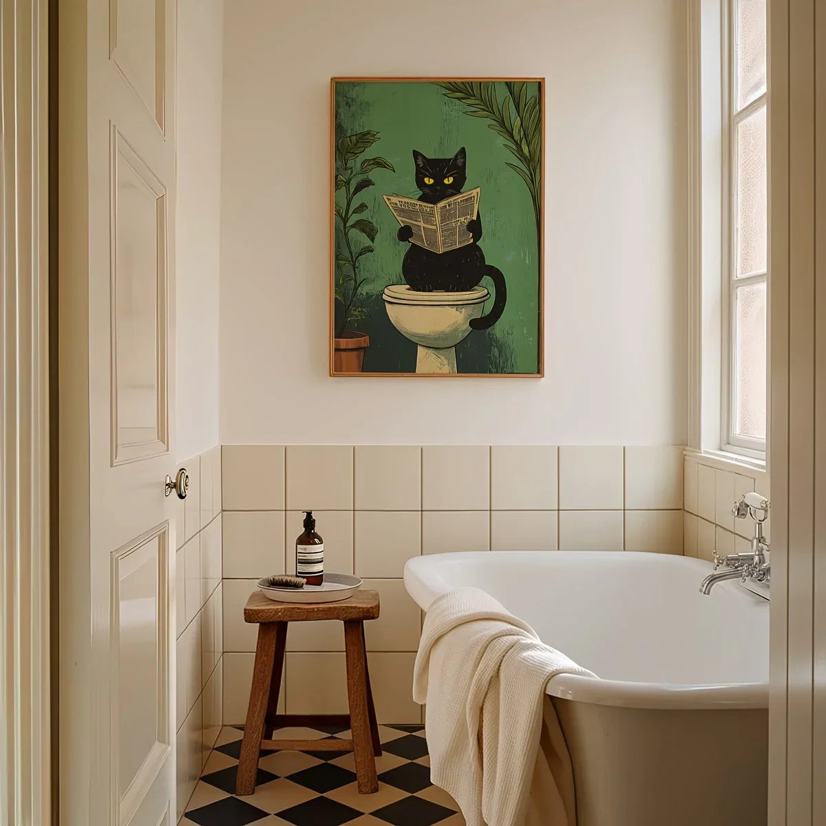 DecorBites™ 3-Piece Black Cat Bathroom Wall Art
