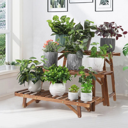 DecorBites™ 3 Tier Wood Ladder Plant Stand