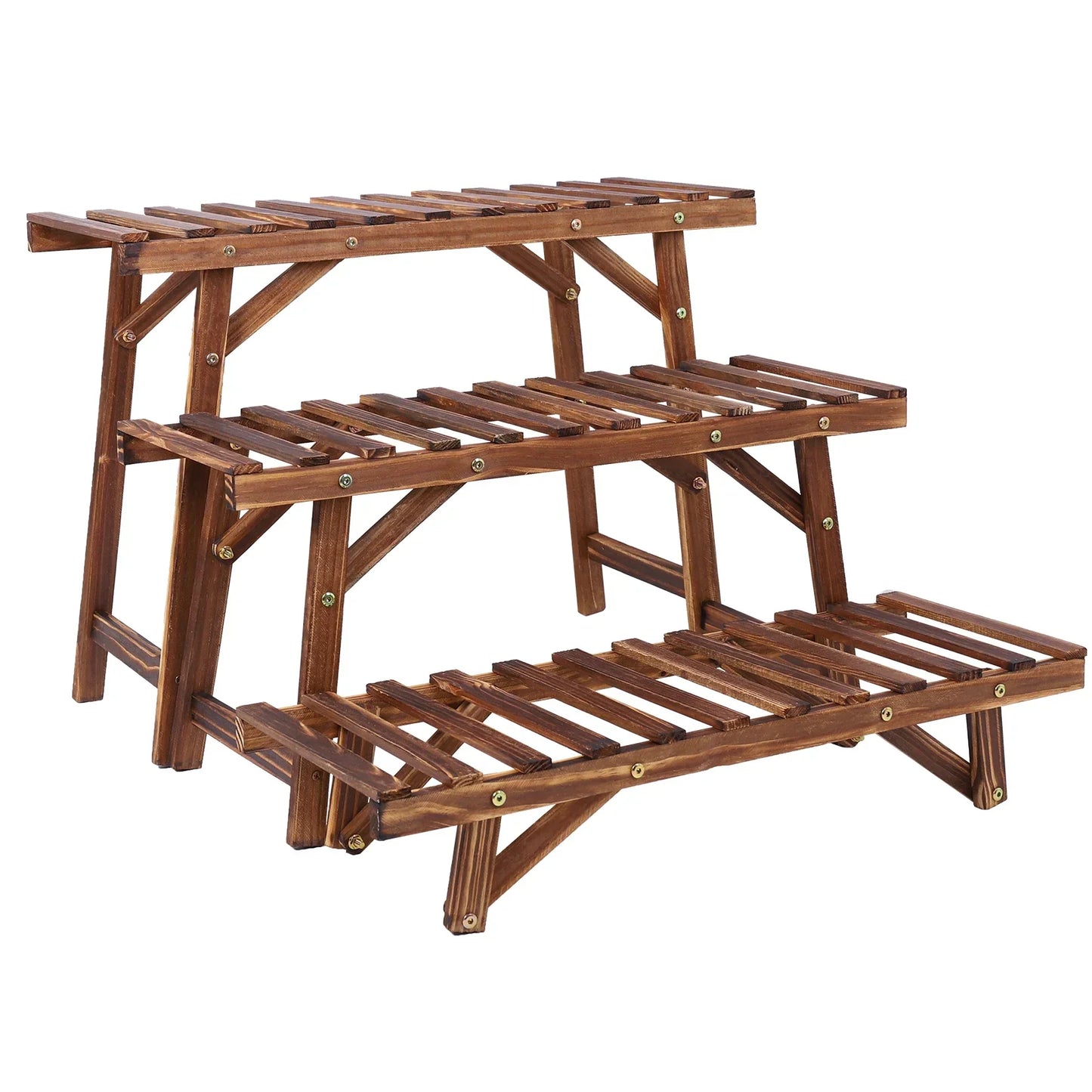 DecorBites™ 3 Tier Wood Ladder Plant Stand