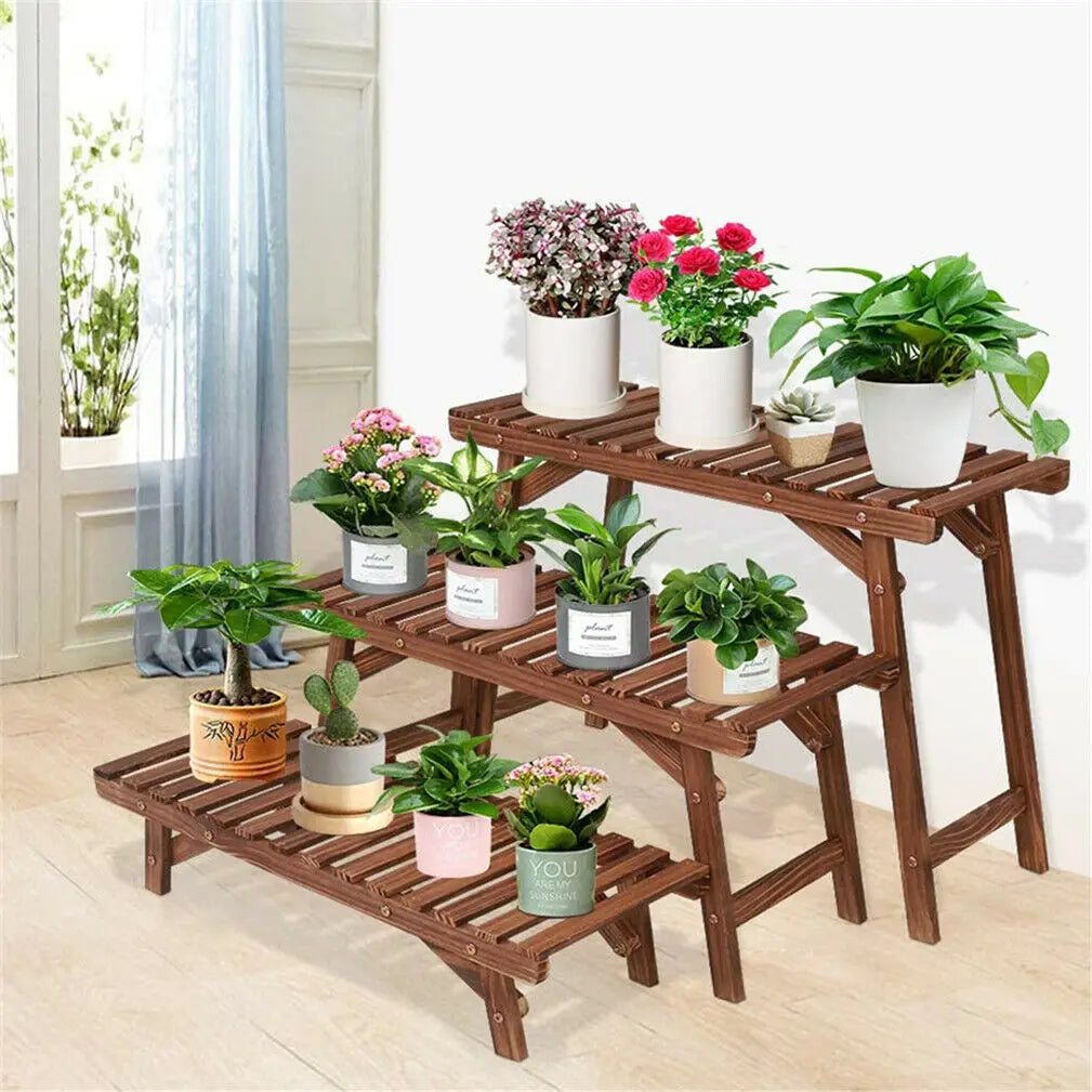 DecorBites™ 3 Tier Wood Ladder Plant Stand