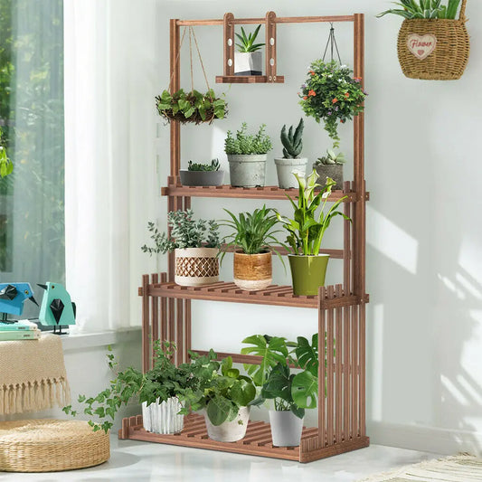 DecorBites™ 3-Tier Wooden Hanging Plant Stand