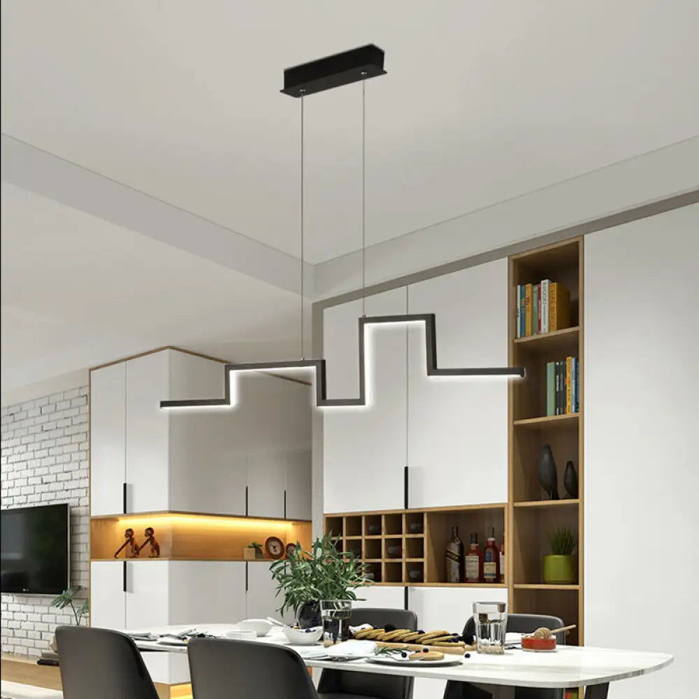DecorBites™ 31.5"/39" Linear Kitchen Island LED Pendant Light - Minimalistic Metal Design in Black/Grey, Warm/White