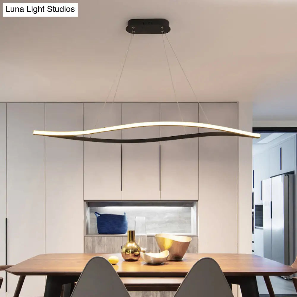 DecorBites™ 31.5"/39" Simple LED Island Lamp with Black Leaf Frame - Ceiling Hang Fixture in Warm/White Light