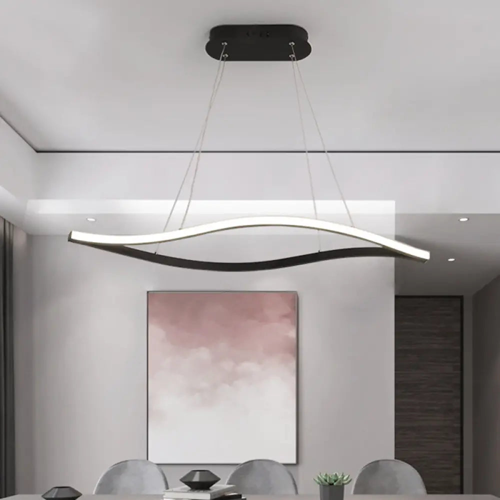 DecorBites™ 31.5"/39" Simple LED Island Lamp with Black Leaf Frame - Ceiling Hang Fixture in Warm/White Light