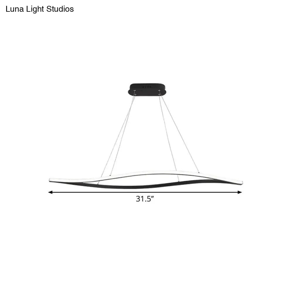 DecorBites™ 31.5"/39" Simple LED Island Lamp with Black Leaf Frame - Ceiling Hang Fixture in Warm/White Light