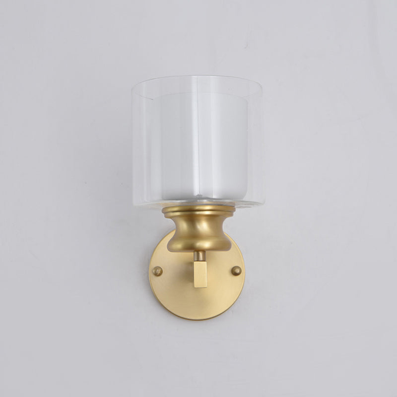 DecorBites™ Contemporary Brass Wall Mounted Light Fixture for Living Room - Armed Sconce with Metal Frame & 1 Bulb