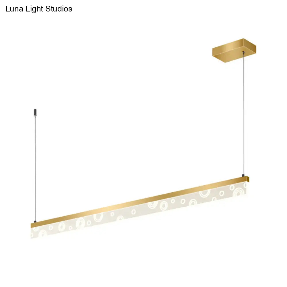 DecorBites™ 35.5"/47" L Island Lamp Aluminum Dining Room LED Hanging Light Fixture in Gold, Warm/White Light