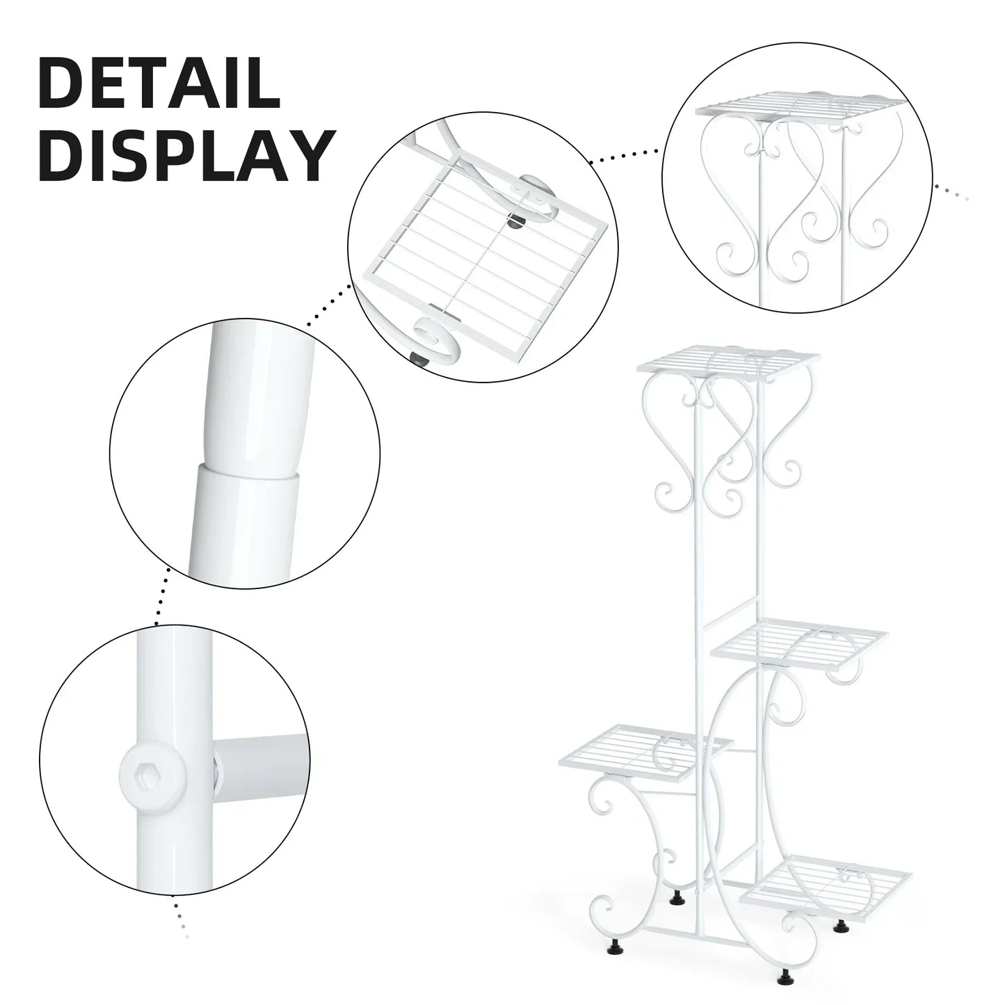 DecorBites™ 4-Tier Metal Plant Stand - Indoor/Outdoor Display