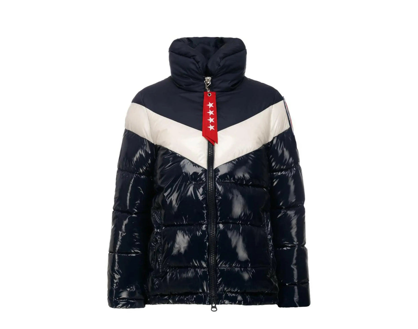 Invicta Jessica Faux Down High Collar Women Puffer Jacket Navy