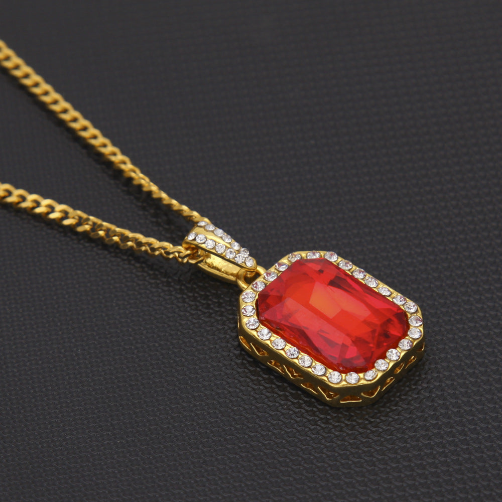 Hip-Hop Mini Diamond Pendant Necklace