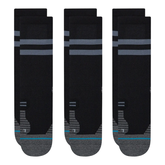 Stance Run Light 3-Pack Men Crew Socks Black