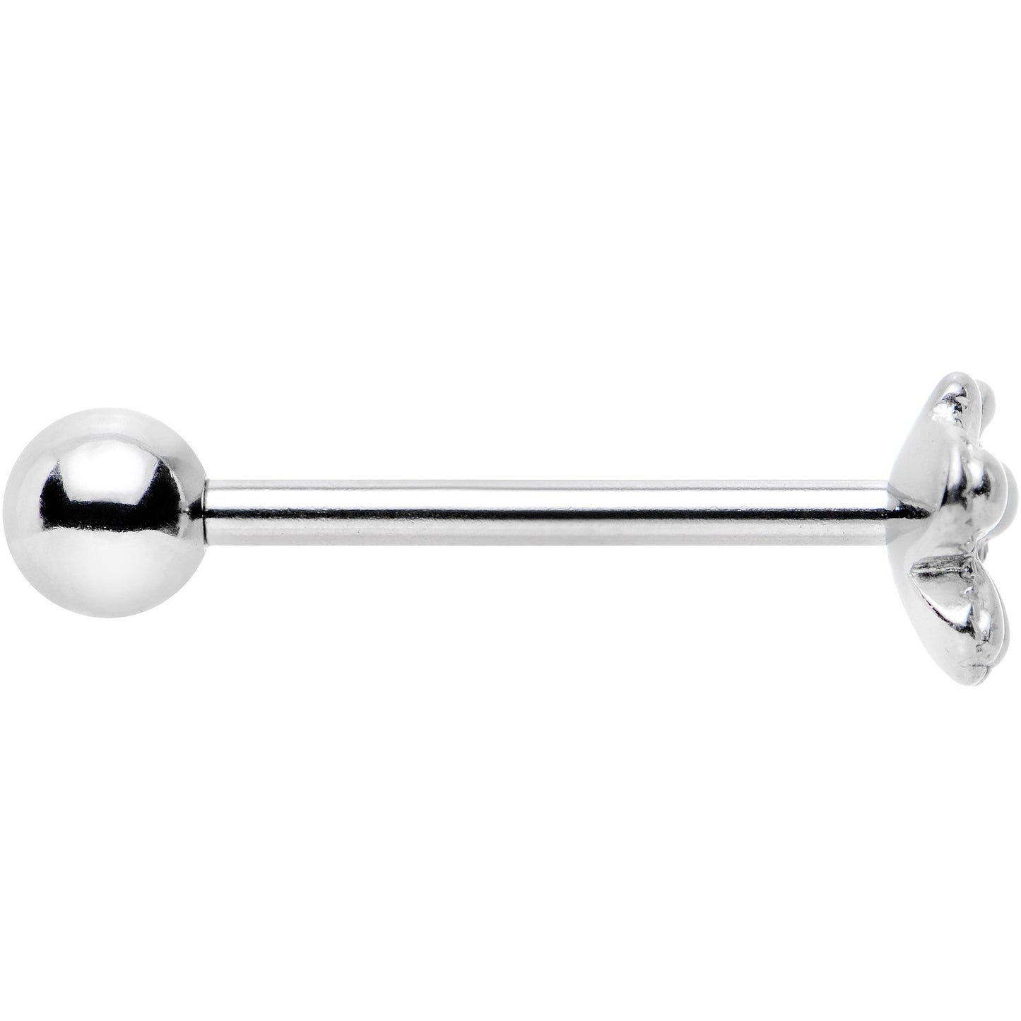 Simple Stainless Steel Butterfly Flat Top Barbell Tongue Ring