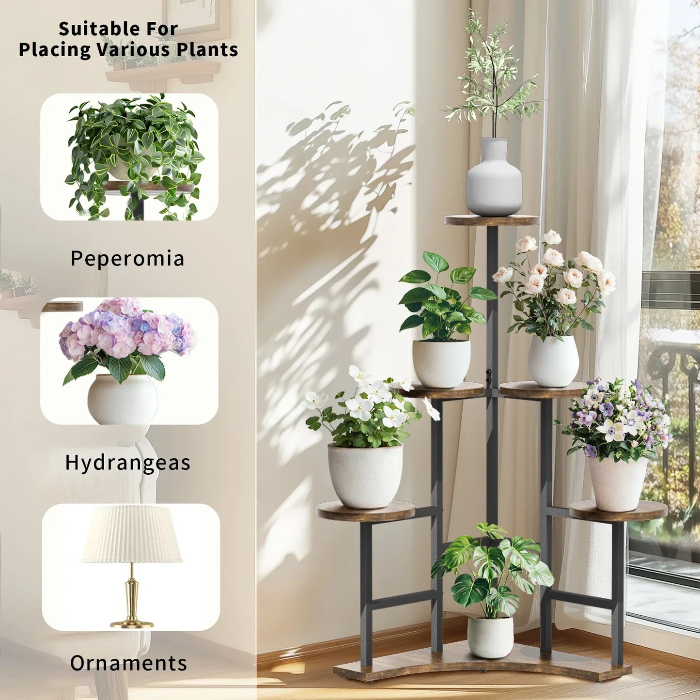 DecorBites™ 6-tier Corner Plant Stand - Space-saving Display Shelf