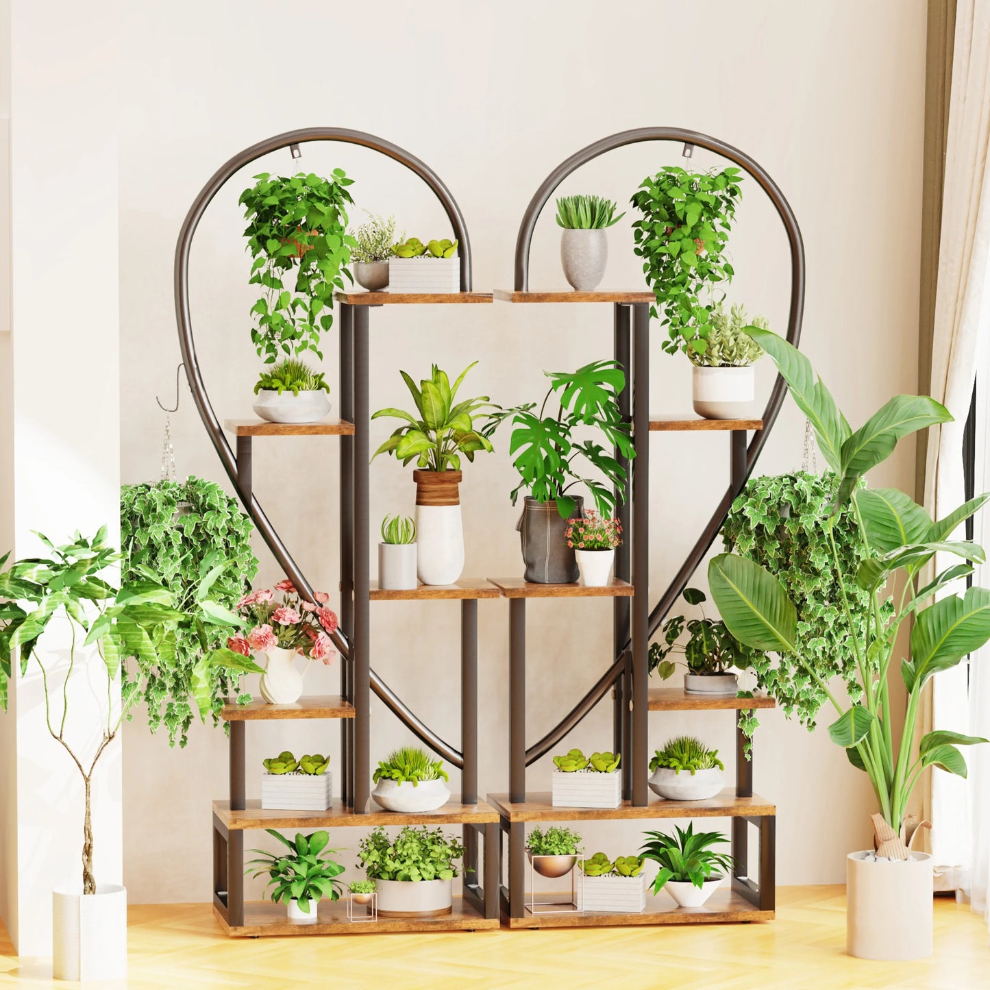 DecorBites™ 6-Tier Half Heart Metal Plant Stand