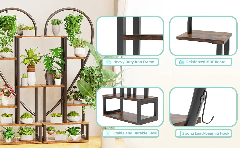 DecorBites™ 6-Tier Heart Shaped Plant Display Stand
