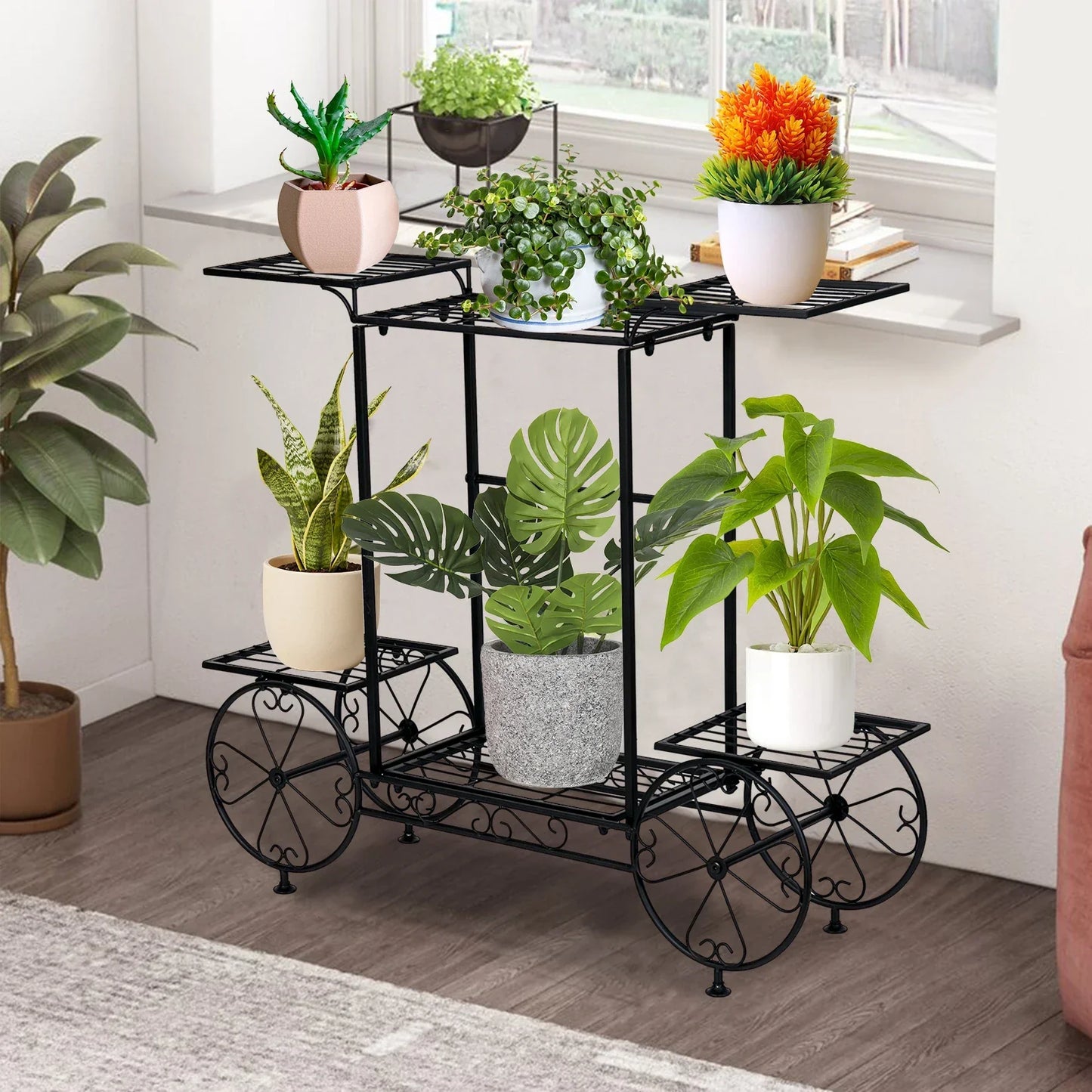 DecorBites™ 6-Tier Metal Plant Stand for Indoor & Outdoor Plants