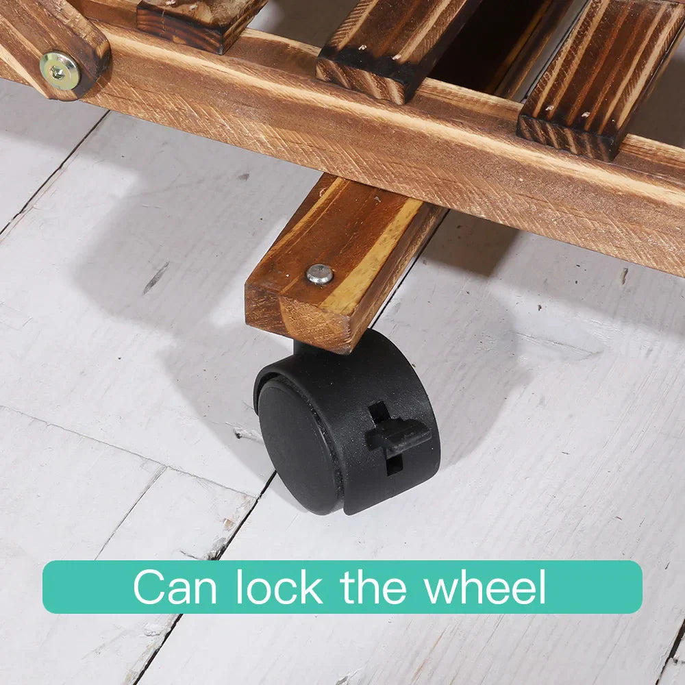 DecorBites™ 6-Tier Wooden Plant Stand for Indoor/Outdoor Use