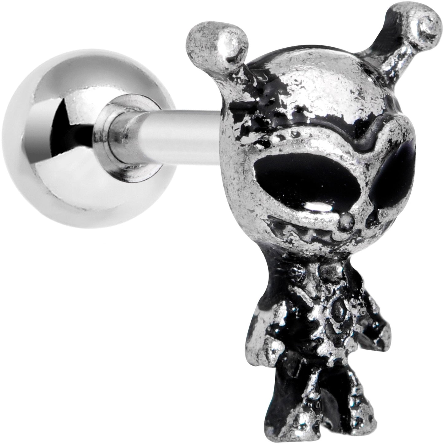 16G 1/4 Sweet Black Eyed Alien Tragus Cartilage Earring