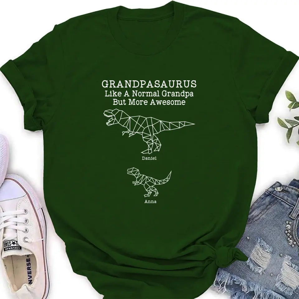 Personalized Dinosaur T-Shirt - Gift For Father's Day - Grandpasaurus Like A Normal Grandpa But More Awesome