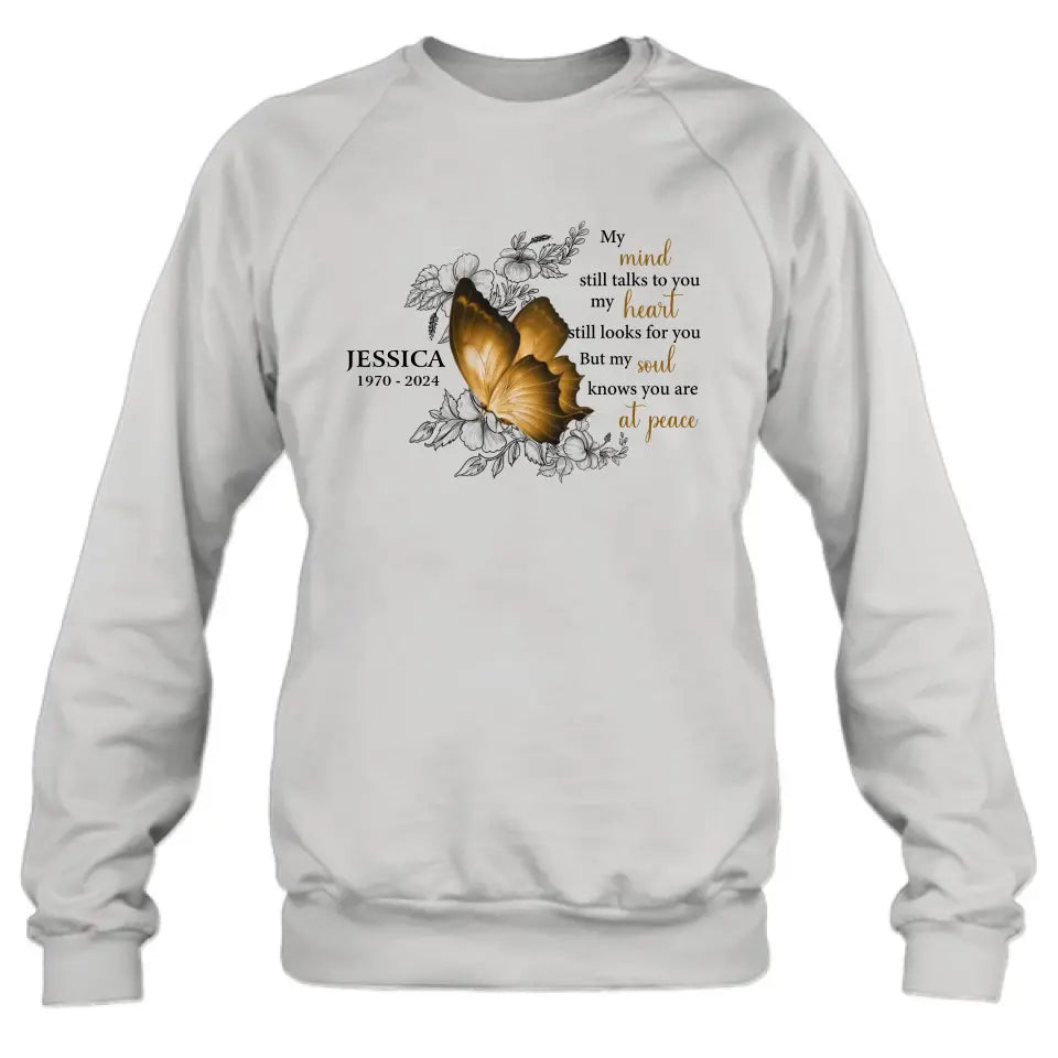 Personalized Memorial Shirt/Hoodie - Memorial Gift Idea for Mother's Day/Father's Day - My Mind Still Talks To You